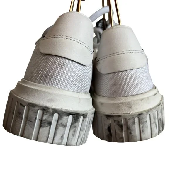 adidas Olivia LeBlanc Sleek sneakers white black coated canvas size 9.5 platform - Picture 9 of 15